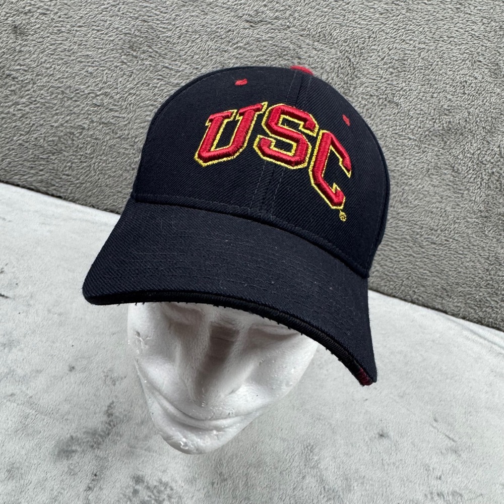 Zephyr USC Trojans Fitted Hat Size 7 1/8 Black Wool Blend NCAA Baseball Cap